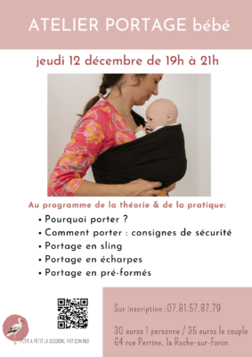 Affiche de l'atelier de portage du mois de décembre